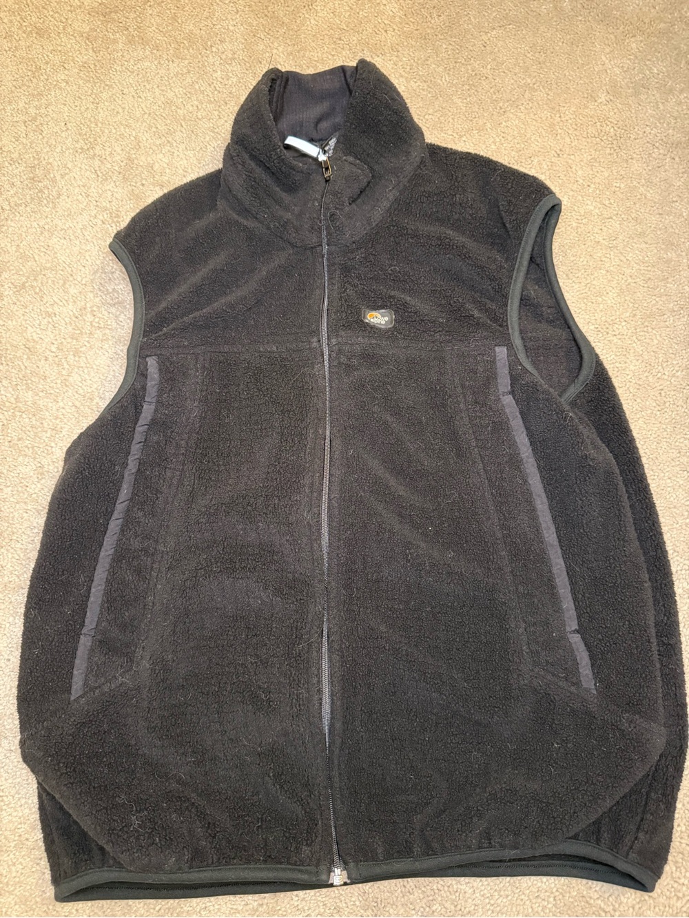 Lowe Alpine Black Fleece Zip-Front Vest